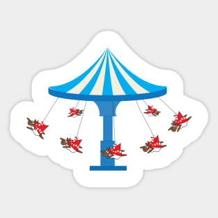 Carousel flying sheep Sticker